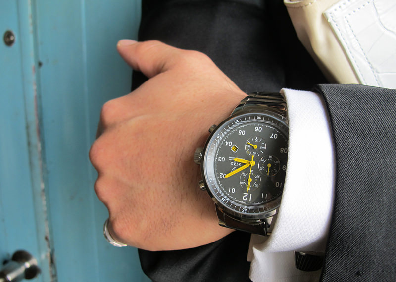 close up of watch worn on wrist